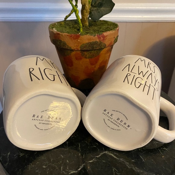 Two New Rae Dunn Mugs Mr. & Mrs. Right - Picture 2 of 2
